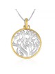 Collier pendentif Shema Yisrael en argent sterling et plaqué or