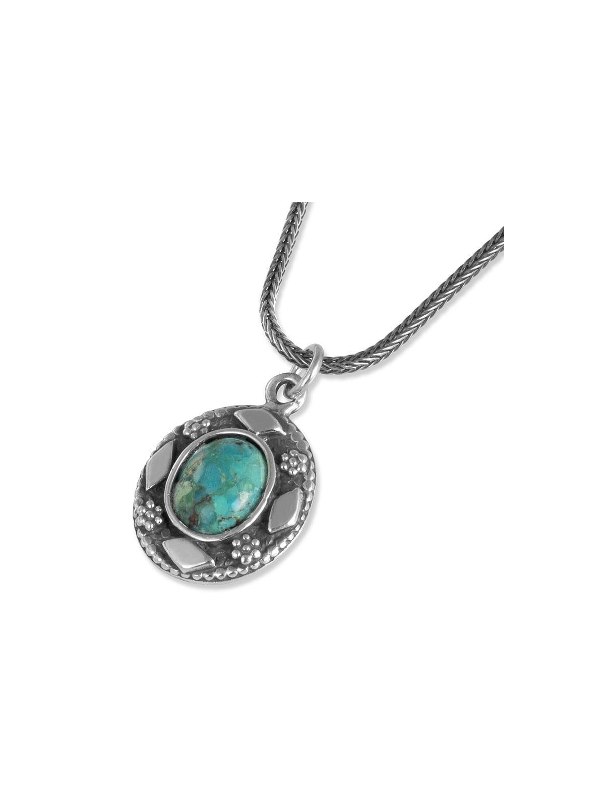 Collier pendentif ovale en argent sterling avec bénédiction sacerdotale et grand