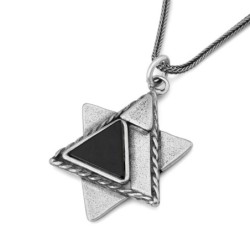Men's Sterling Silver Layered Star of David with Traveler's Prayer