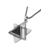 Étoile de David superposée en argent sterling pour hommes avec prière du voyageur