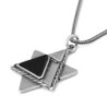 Men's Sterling Silver Layered Star of David with Traveler's Prayer