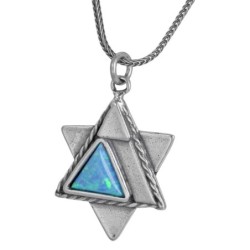 Men's Sterling Silver Layered Star of David with Traveler's Prayer