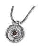 Collier pendentif disque en argent sterling avec bénédiction sacerdotale