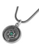 Collier pendentif disque en argent sterling avec bénédiction sacerdotale