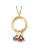Gold-Plated Pomegranate Outline Necklace with Rubies by Yair Emanuel