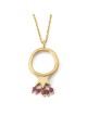 Gold-Plated Pomegranate Outline Necklace with Rubies by Yair Emanuel