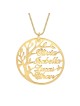 Collier Prénom Personnalisé Arbre de Vie Rond pour Mamans - Jusqu'à 4 Prénoms