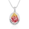 Red and Yellow My Flame Sterling Silver Pendant Necklace