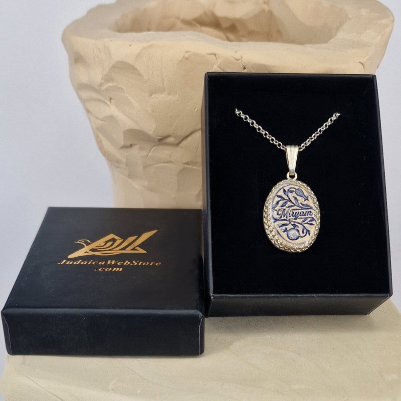 Art en argile fait à la main en argent sterling et céramique grenade personnalisée