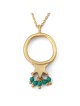 Gold-Plated Pomegranate Outline Necklace with Turquoise Stones by Yair
