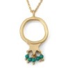 Gold-Plated Pomegranate Outline Necklace with Turquoise Stones by Yair