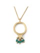 Gold-Plated Pomegranate Outline Necklace with Turquoise Stones by Yair