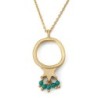 Gold-Plated Pomegranate Outline Necklace with Turquoise Stones by Yair