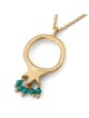 Gold-Plated Pomegranate Outline Necklace with Turquoise Stones by Yair