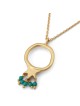 Gold-Plated Pomegranate Outline Necklace with Turquoise Stones by Yair