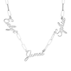 Collier personnalisé avec nom hébreu d'épaisseur de luxe pour mamans avec papier