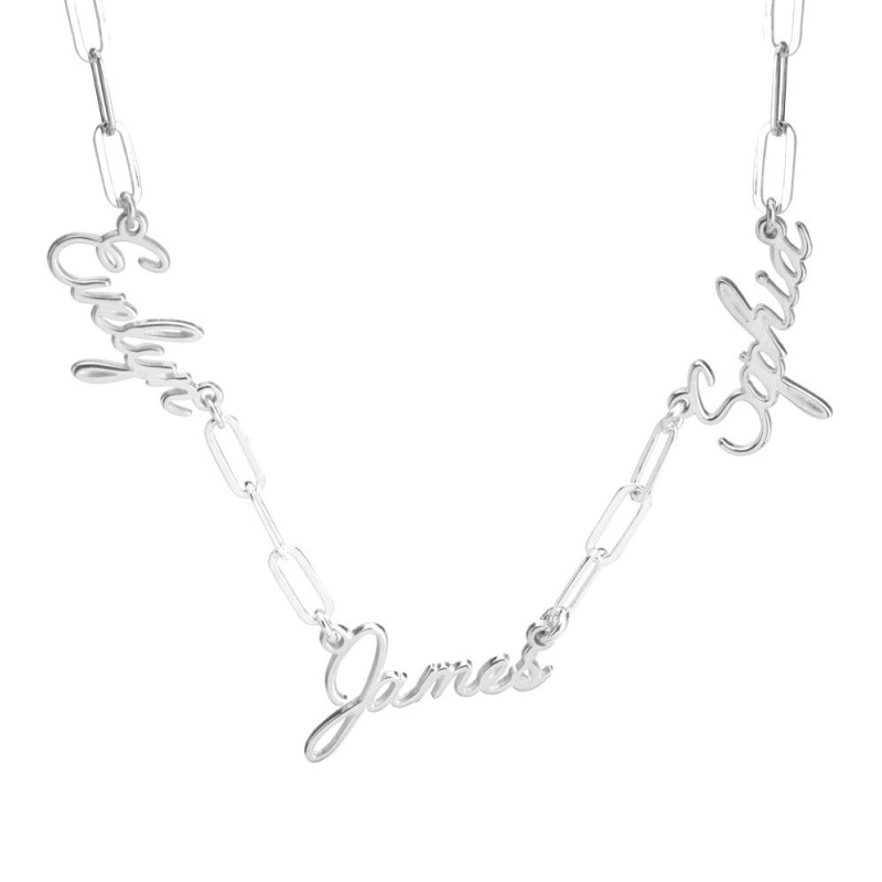 Collier personnalisé avec nom hébreu d'épaisseur de luxe pour mamans avec papier