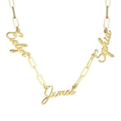 Personalized Luxury Thickness Hebrew Name Necklace for Moms with Paper