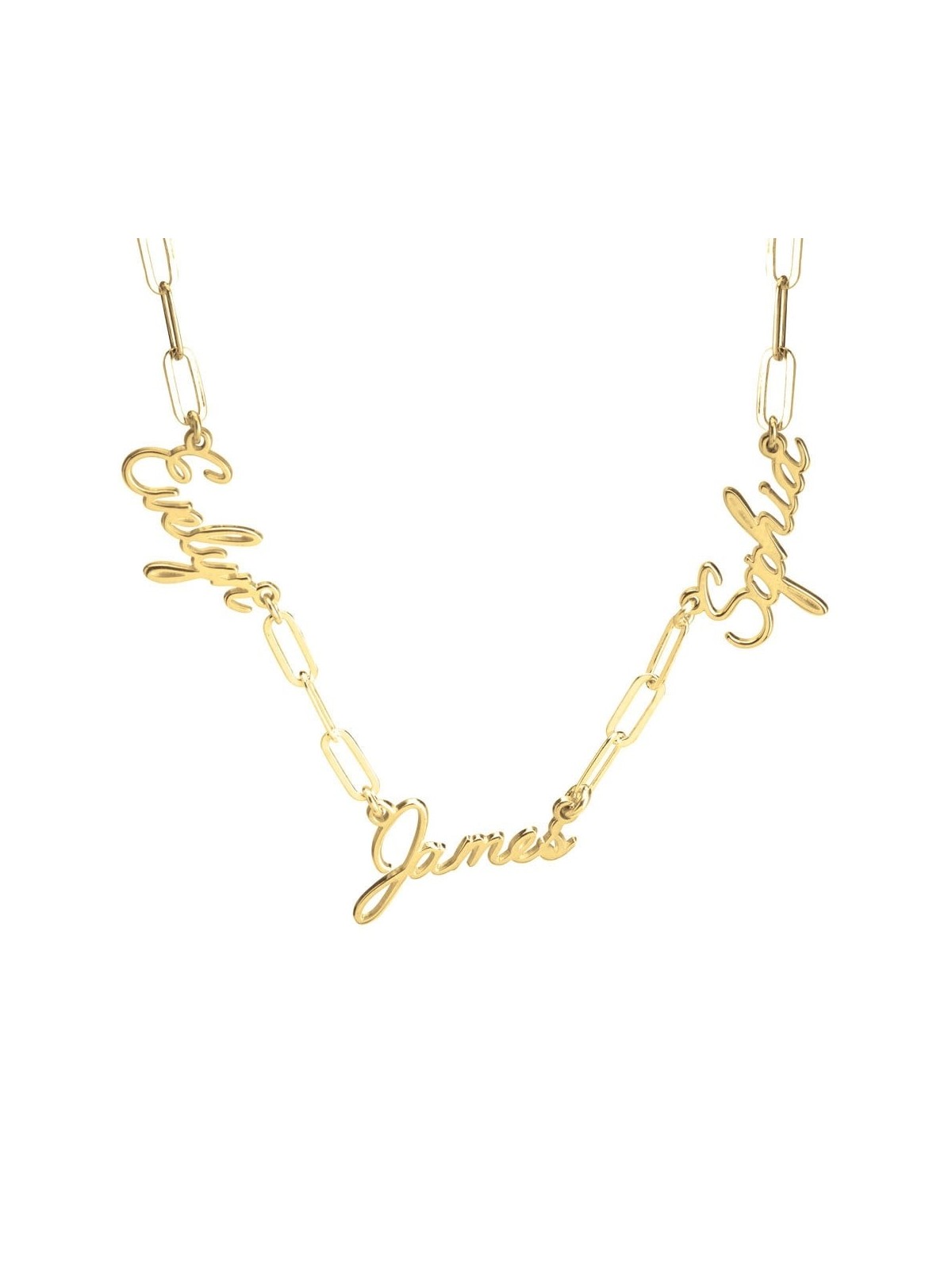 Collier personnalisé avec nom hébreu d'épaisseur de luxe pour mamans avec papier