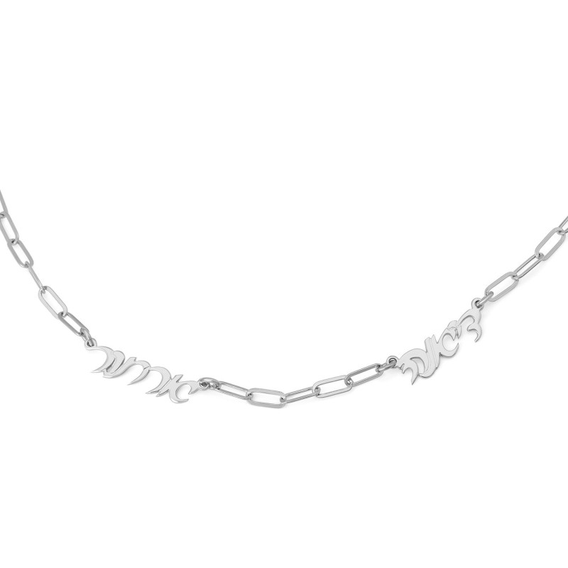 Collier personnalisé avec nom hébreu d'épaisseur de luxe pour mamans avec papier