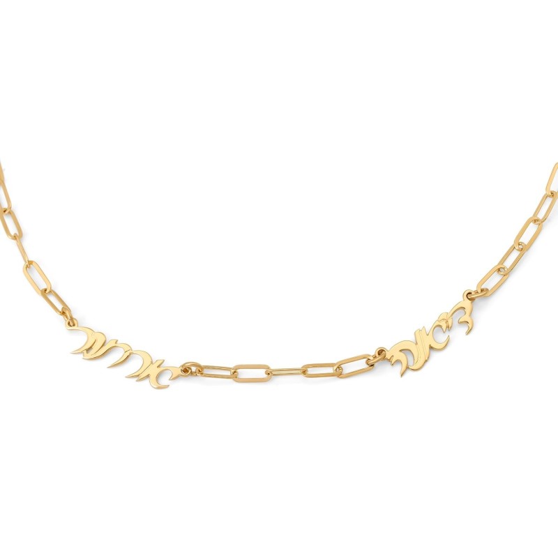 Collier personnalisé avec nom hébreu d'épaisseur de luxe pour mamans avec papier