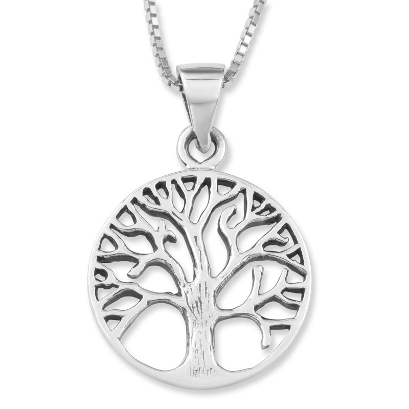 Hanukkah Gift Box - Tree of Life Circular Pendant Necklace