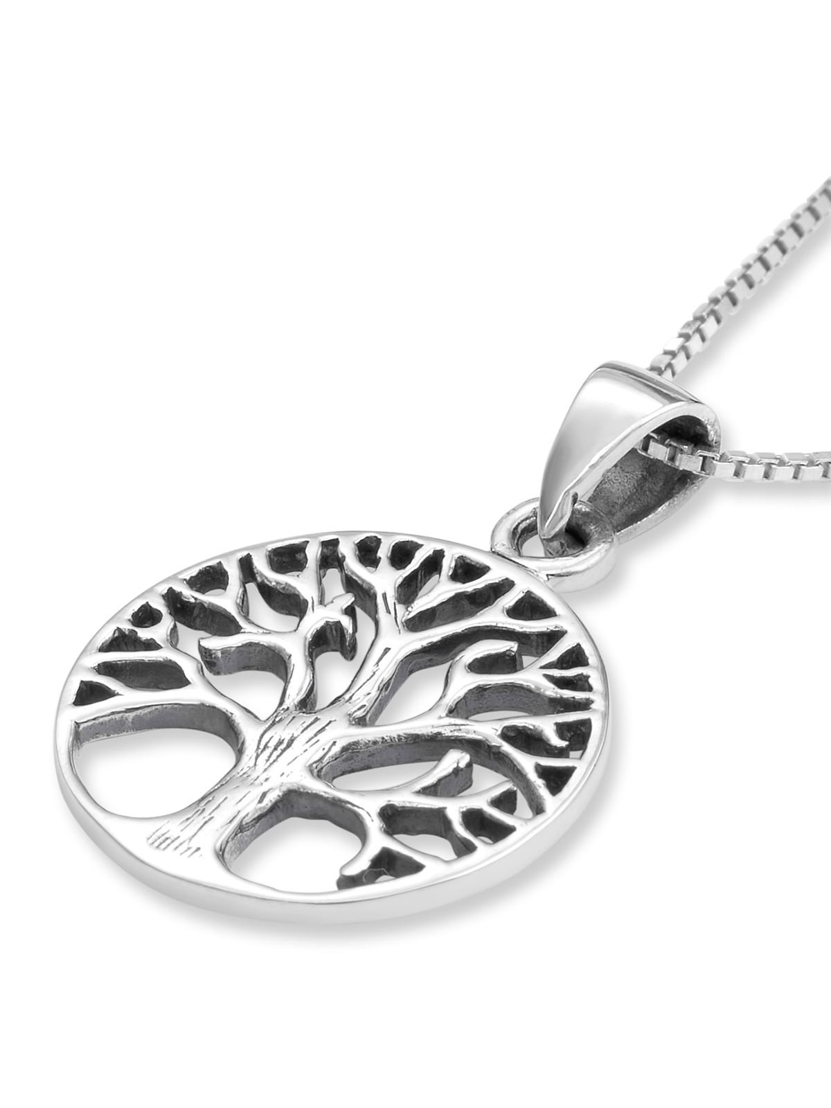 Hanukkah Gift Box - Tree of Life Circular Pendant Necklace