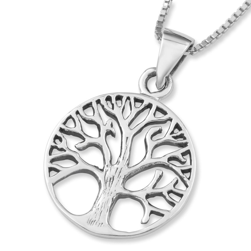 Hanukkah Gift Box - Tree of Life Circular Pendant Necklace