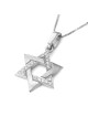 Interwoven 14K White Gold Star of David Diamond Pendant Necklace