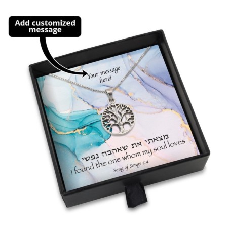 Coffret cadeau Whom My Soul Loves avec collier arbre de vie en argent sterling