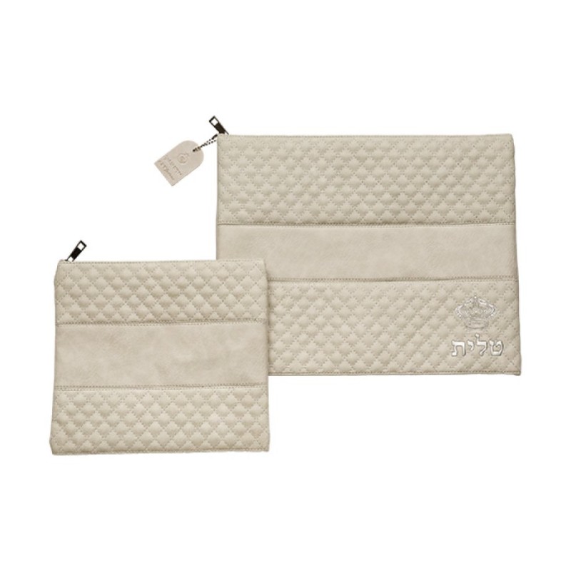 Gray Faux Leather Tallit Tefillin Bag with ... | Talit & Tefillin Bags