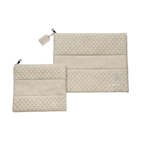 Gray Faux Leather Tallit Tefillin Bag with ... | Talit & Tefillin Bags