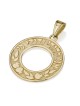 14K Gold Disk Pendant with Ani Ledodi and Pomegranates - Song of Songs