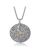 72 Holy Names: Silver Disk Kabbalah Necklace with Gold Hamsa