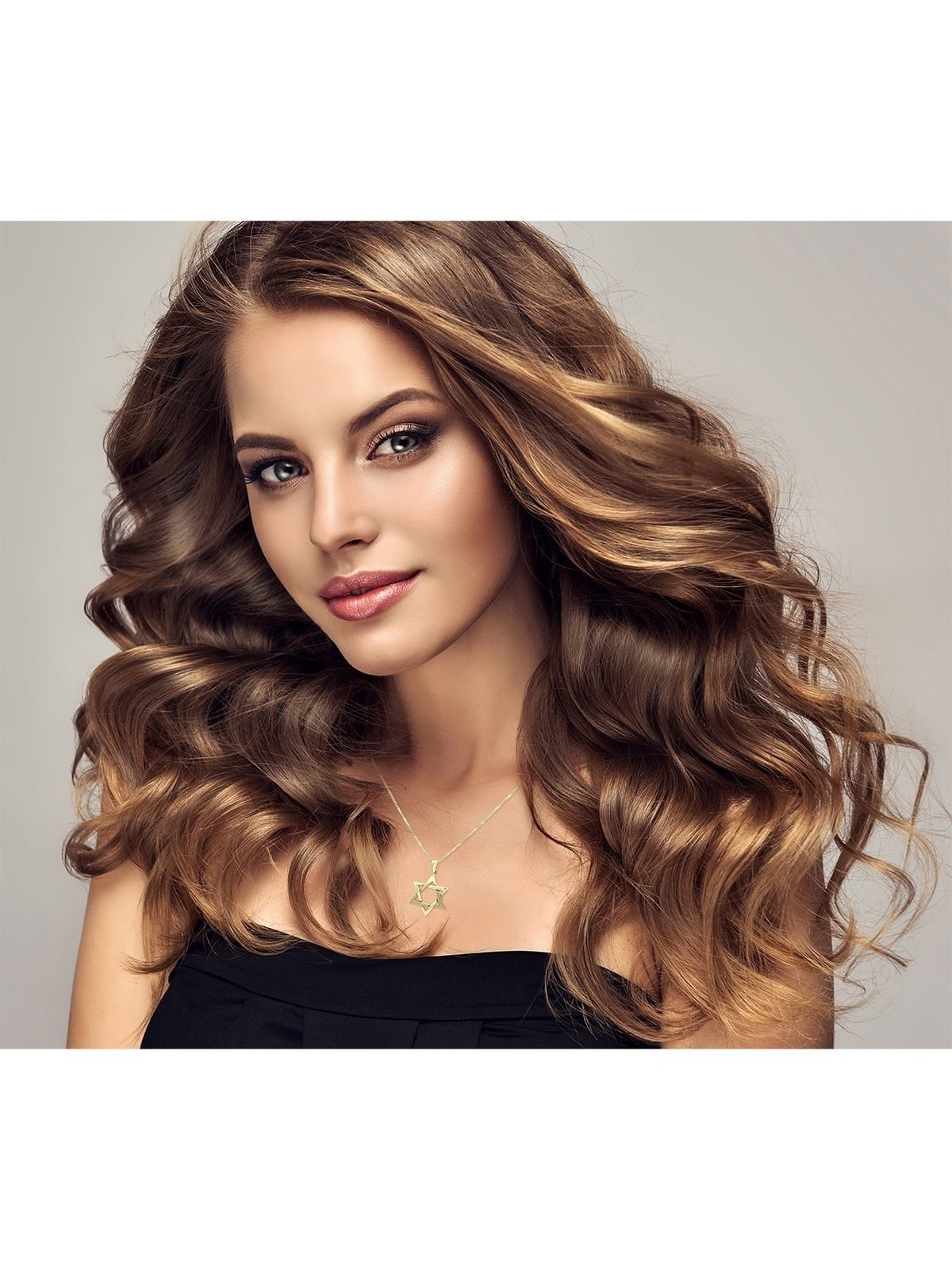 Large 14K Yellow Gold Interlocking Star of David Pendant Necklace