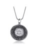 Priestly Blessing: Filigree Silver Disk Star of David Pendant Necklace