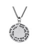 Ana Bekoach: Ornate Silver Necklace with Star of David & Garnet