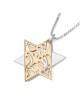 Shema Yisrael Sterling Silver and Gold Plated Star of David Necklace