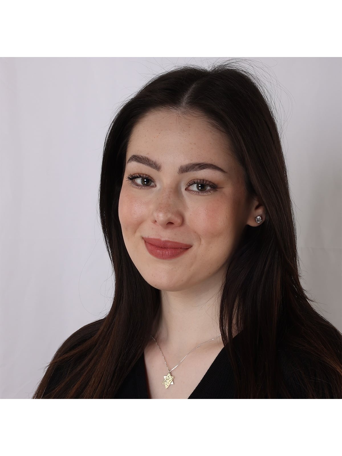 Shema Yisrael Sterling Silver and Gold Plated Star of David Necklace