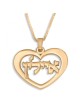 Sterling Silver or Gold Plated Hebrew Name Necklace With Heart Design