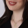 Sterling Silver or Gold Plated Hebrew Name Necklace With Heart Design