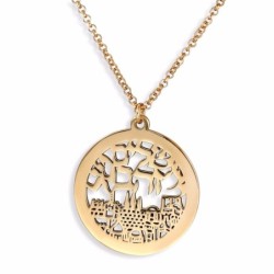 Jerusalem City of Gold Necklace (Hebrew)