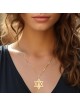 Pendentif Étoile de David avec Carte d'Israël - Optio Argent ou Plaqué Or