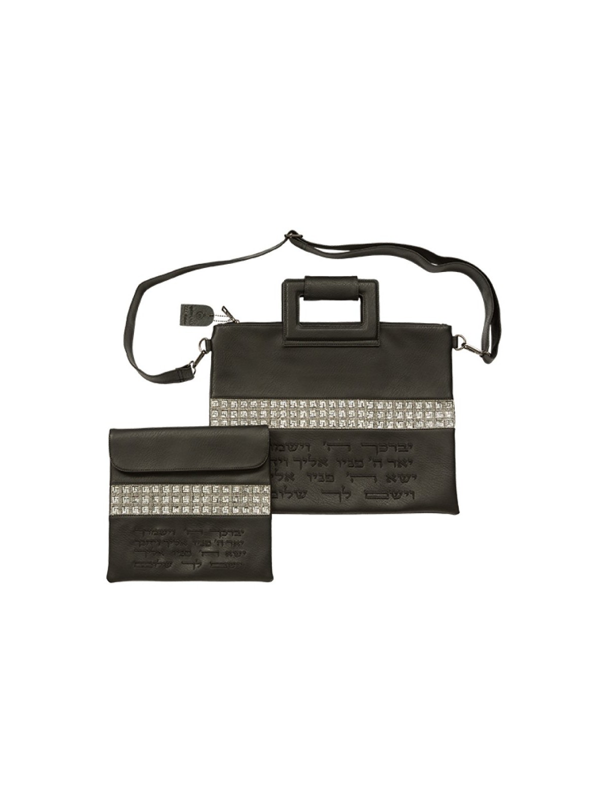 Black Faux Leather Tallit Tefillin Bag Se... | Jewish Gift from Israel