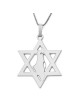 Pendentif Étoile de David avec Carte d'Israël - Optio Argent ou Plaqué Or