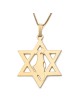 Pendentif Étoile de David avec Carte d'Israël - Optio Argent ou Plaqué Or