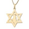 Star of David Pendant with Map of Israel - Silver or Gold-Plated Optio