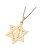 Pendentif Étoile de David avec Carte d'Israël - Optio Argent ou Plaqué Or