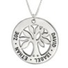 Sterling Silver Hebrew/English Family Tree of Life Necklace