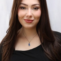 Anbinder Jewelry 14K Gold Star of David Hamsa Diamond Pendant with Blu